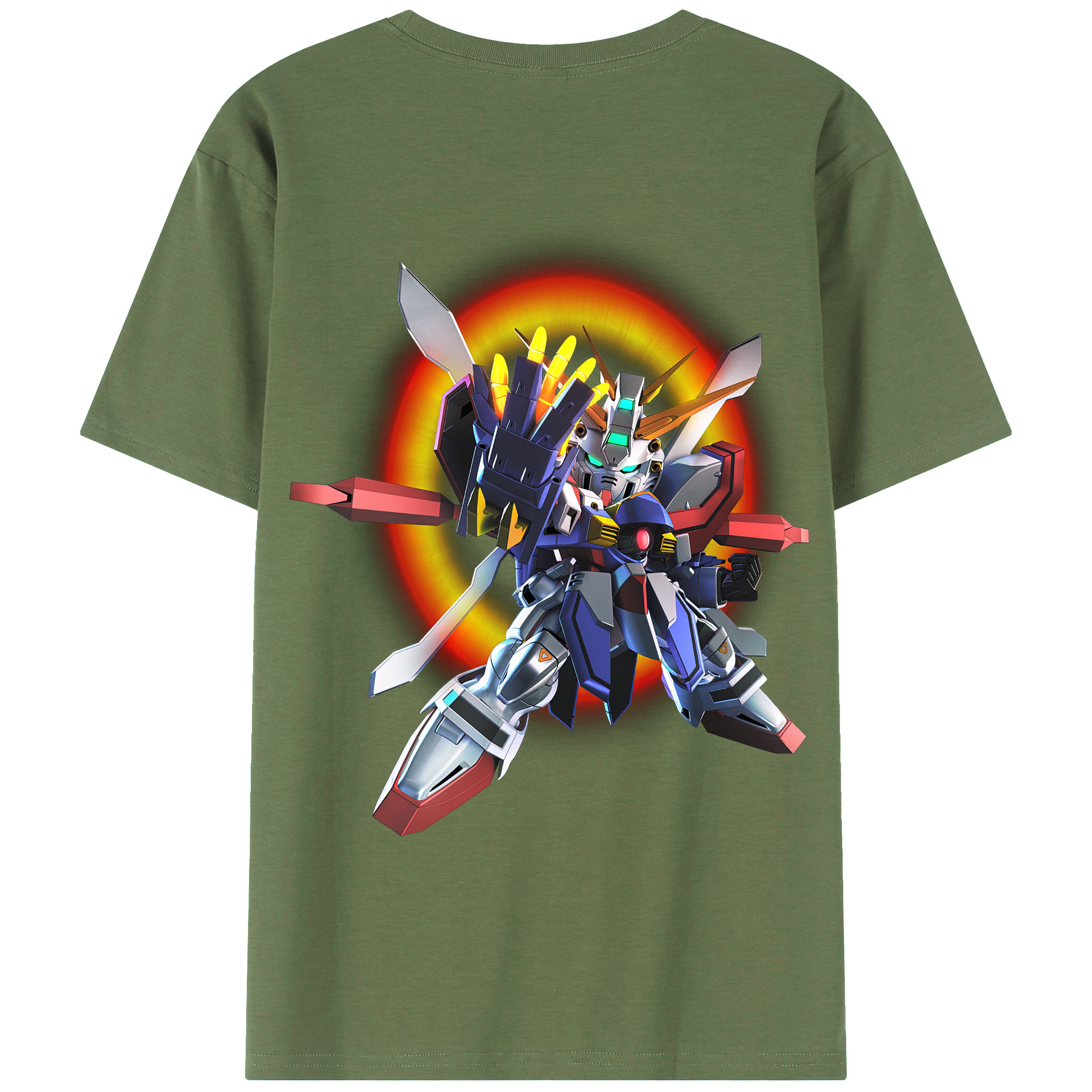 （画像用） 機動戦士ガンダム Mobile Suit Gundam 綿100％ メンズ半袖Tシャツ（バックプリント） 通気性